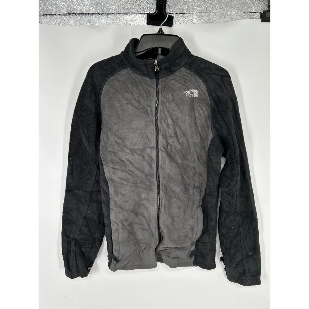 The North Face Jacket Youth Kids Boys XL 18/20 Grey Black Fleece Full Zip Up